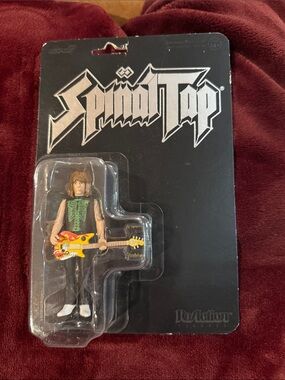 Rock Guitarist Action Figure with Yellow Flame Guitar